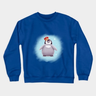 Emperor Penguin Chick 1 (Background) Crewneck Sweatshirt